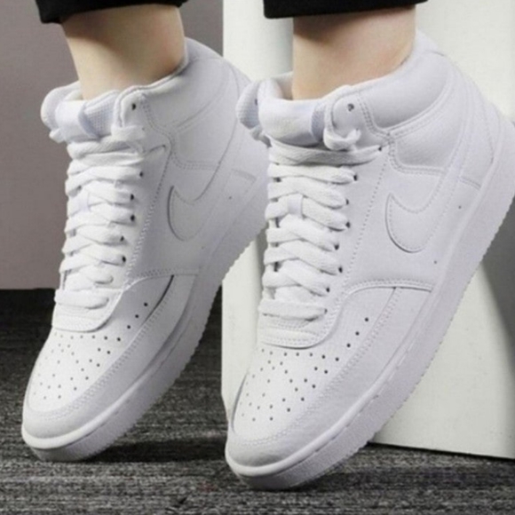 MEN\'S NIKE COURT VISION MID ALL TRIPLE WHITE CD5466-100 BASKETBALL SNEAKERS main image 7
